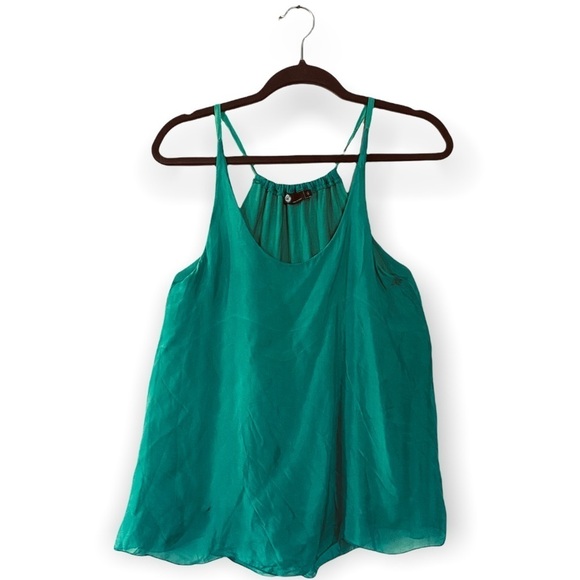 M for Bolide Women’s Turquoise Green Silk Tank Top XS Camisole - Picture 1 of 8